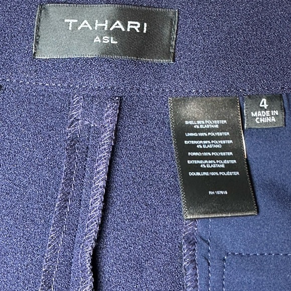 Tahari ASL Women’s Midnight Navy Pants, Size 4. Pants only - Picture 4 of 10